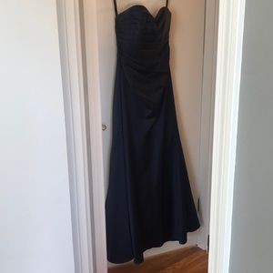 Navy Alfred Angelo Bridesmaid dress. Satin. Size 2